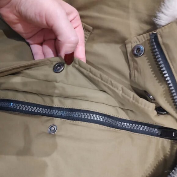 Primark green winter coat with faux fur hood - Picture 5 of 13